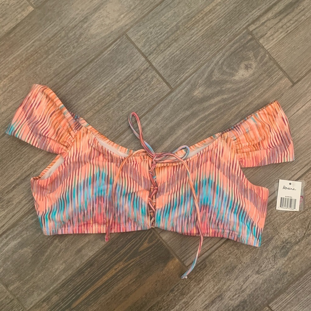 NWT Raisins Bikini Set XL Juniors Off Shoulder Lace Front Bikini Top & Bottoms - Picture 11 of 15